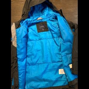 Lands End boys size 7 winter blue and grey jacket with grey bib. Great condition